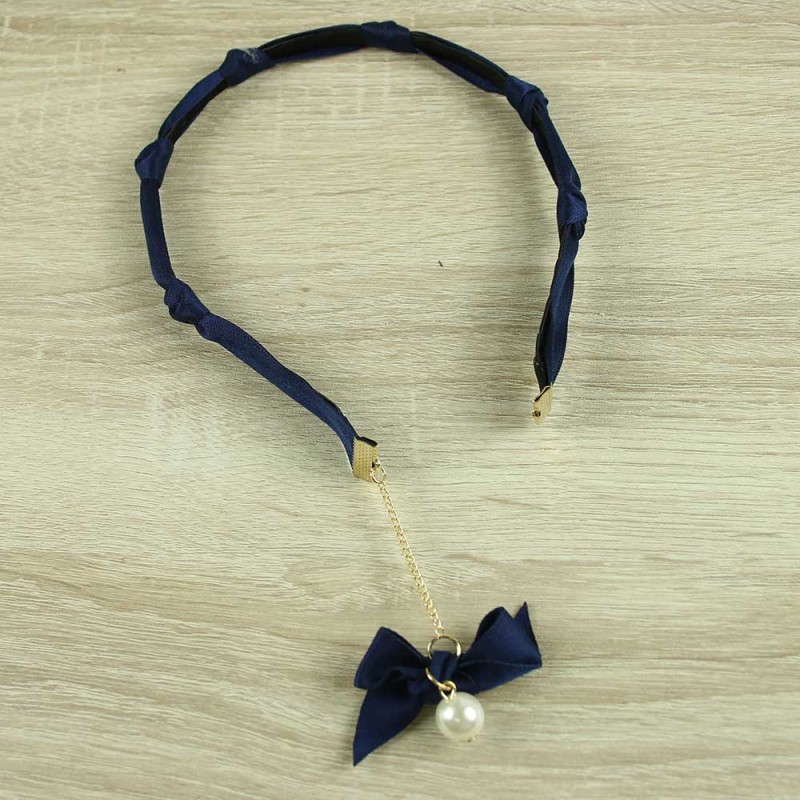 Navy solo bow headband
