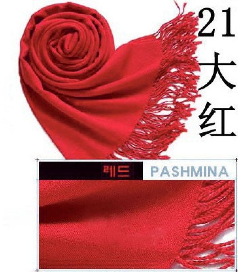  red Cashmere 180x70cm Pashmina Hijab
