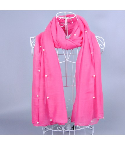 Rose Red Plain Pearl Maxi Hijab Clearance