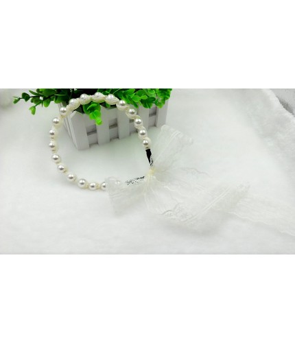 White Pearl Lace Hairband