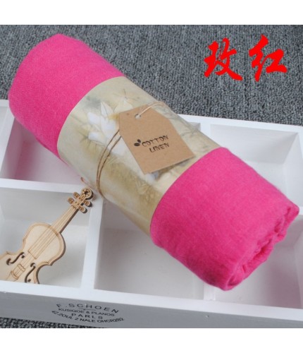 Rose Red 180x140cm Cotton Linen Plain Extra Maxi Hijab Clearance