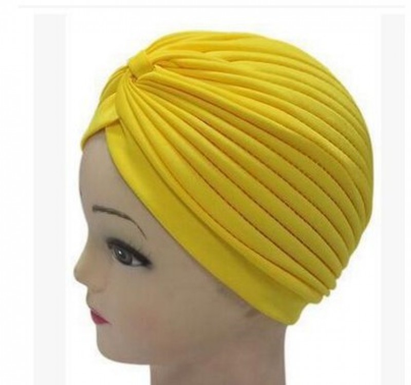 Yellow Classic Turban Hijab Cap 