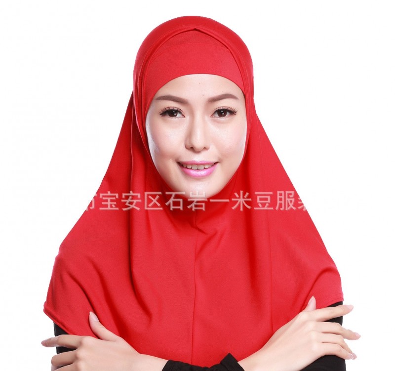red 68cm One Piece Ready Hijab 