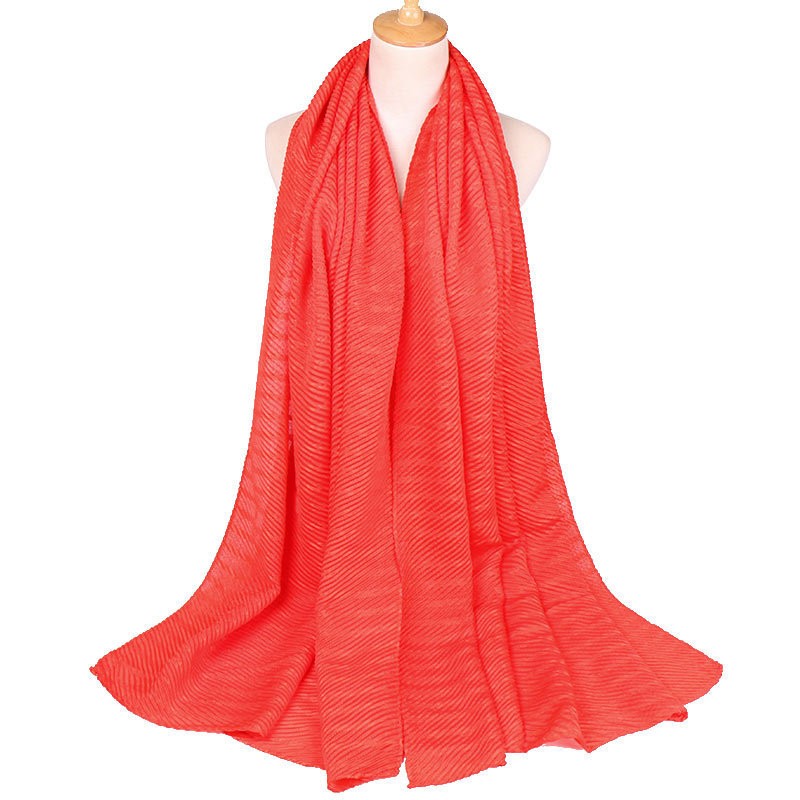 orange red Premium Crinkle Cotton Herringbone Hijab