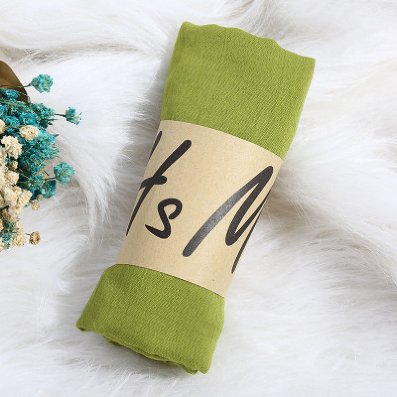 Autumn Green Cotton Linen 180x90cm Classic Maxi Hijab