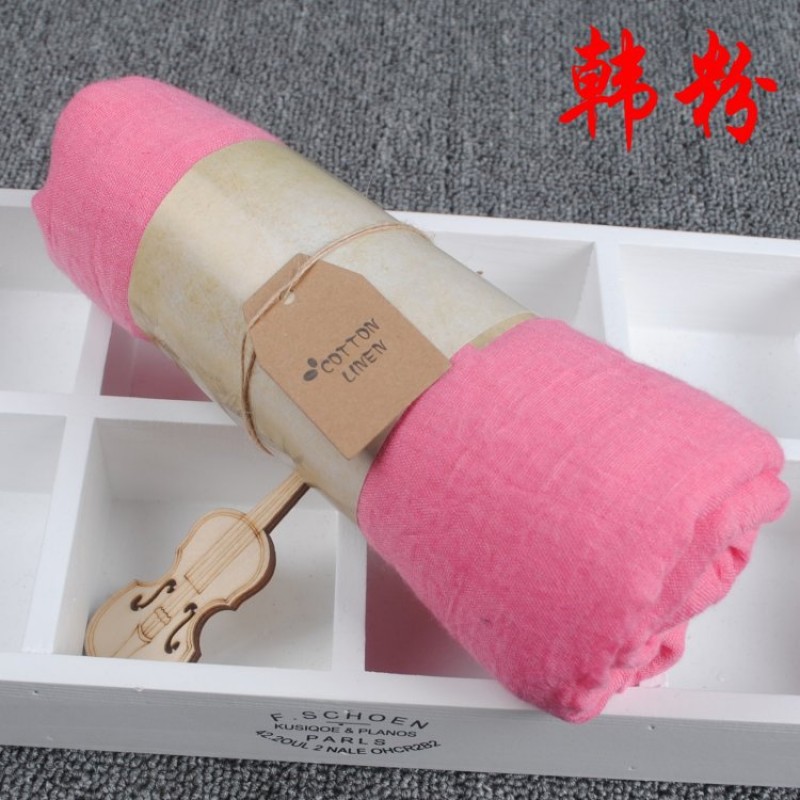 Korean Powder 185x130cm Cotton Linen Plain Extra Maxi Hijab