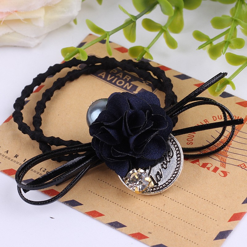 Dark Blue Floral Hairband