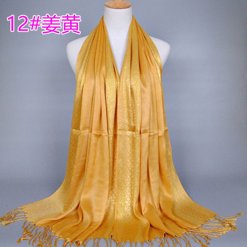 Turmeric Gold Print Cotton Hijab