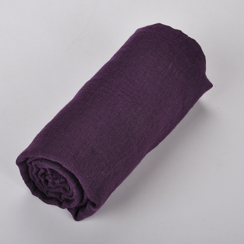 Purple Plain Maxi Tassel 180x90cm Cotton Hijab