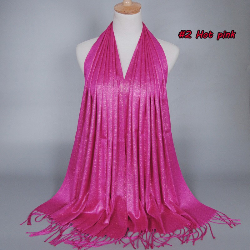 rose red Gold Shimmer Cotton Hijab