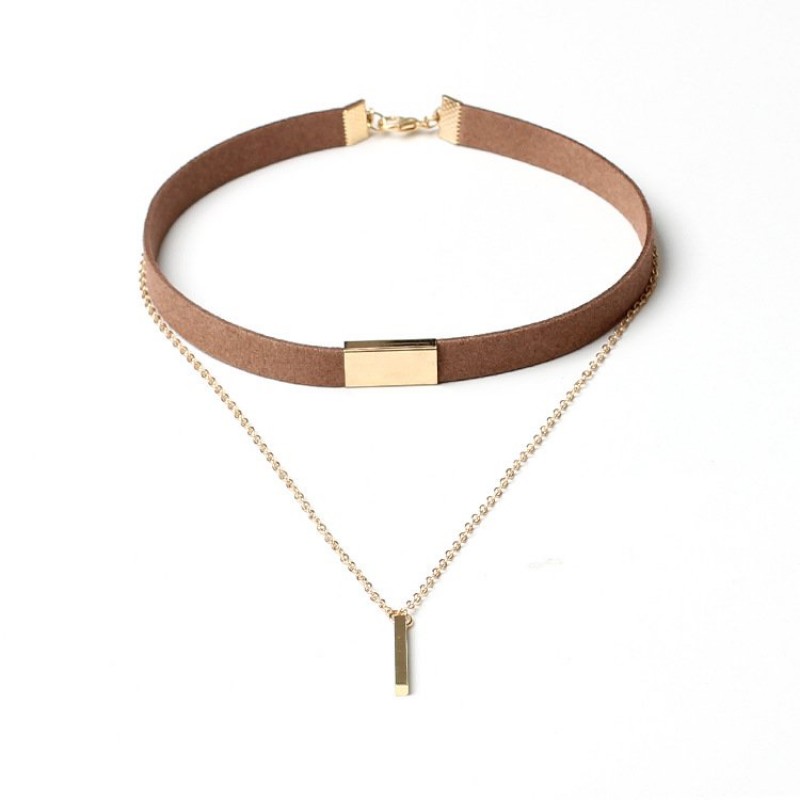 Brown Gold Choker Necklace
