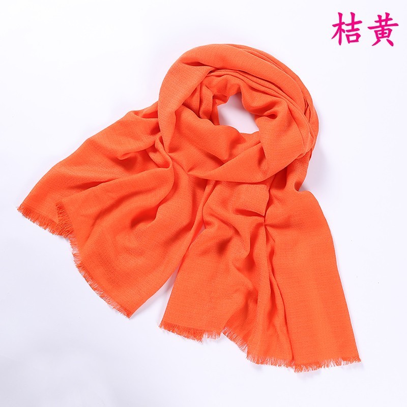 Orange Plain Thick Intertwined Cotton Maxi Hijab