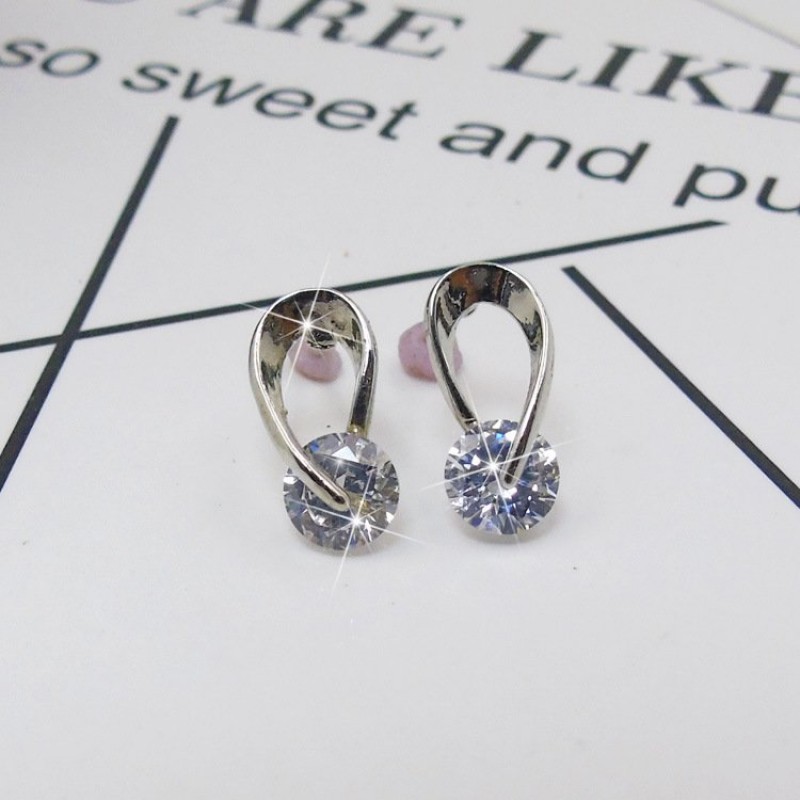 Crystal Clasp Stud Earrings