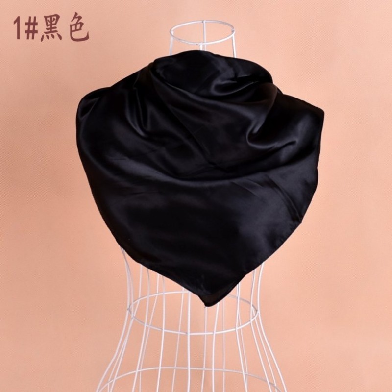 black Classic Satin Square Hijab
