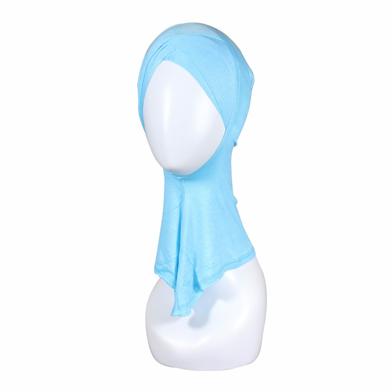 Sky Blue Modal Criss Cross Hijab Underscarf 