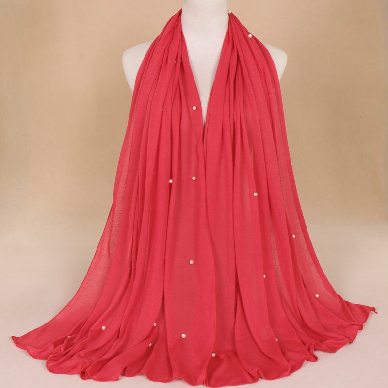 red Jersey Pearl Hijab