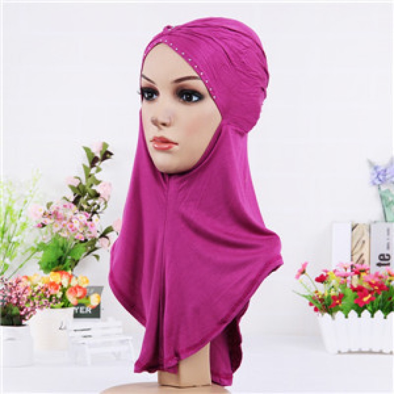 Magenta Pinched Full Hijab Underscarf 
