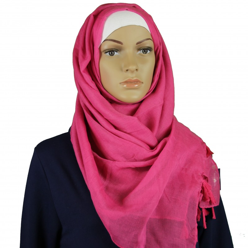 Hot Pink Tassel Hijab