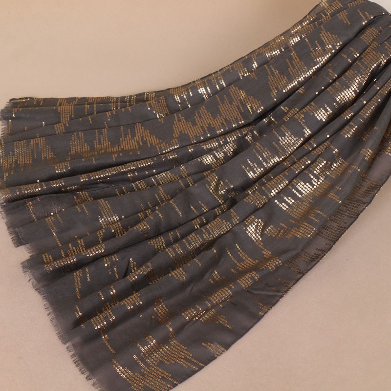 dark gray Shimmer Sequin Hijab