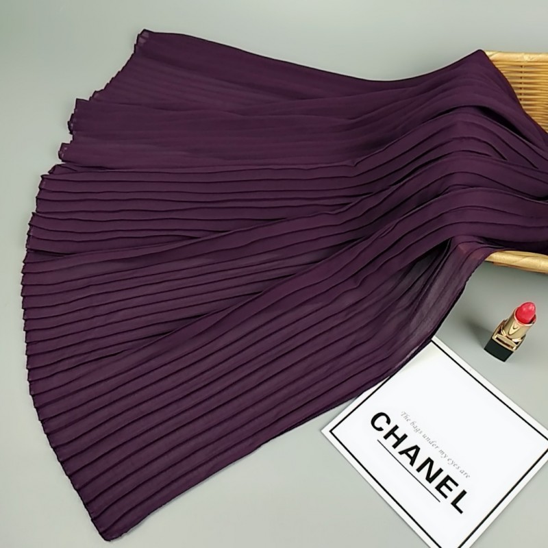 Deep Purple Pleated Cotton Crinkle Hijab