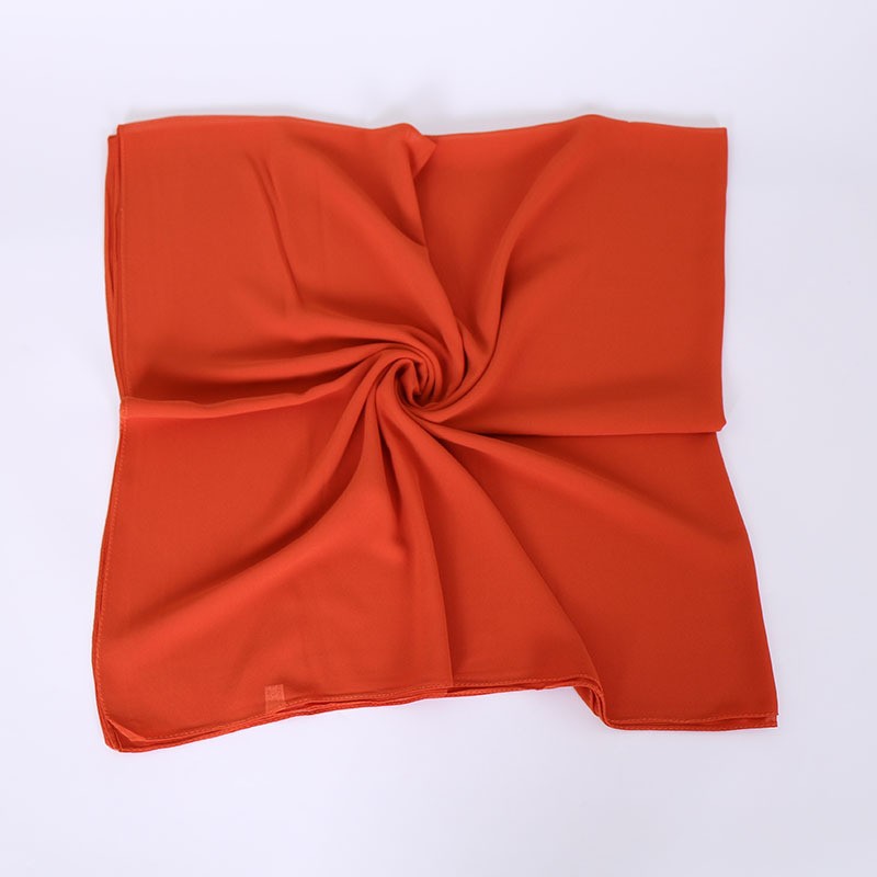 Copper Orange Pearl Chiffon Square Hijab