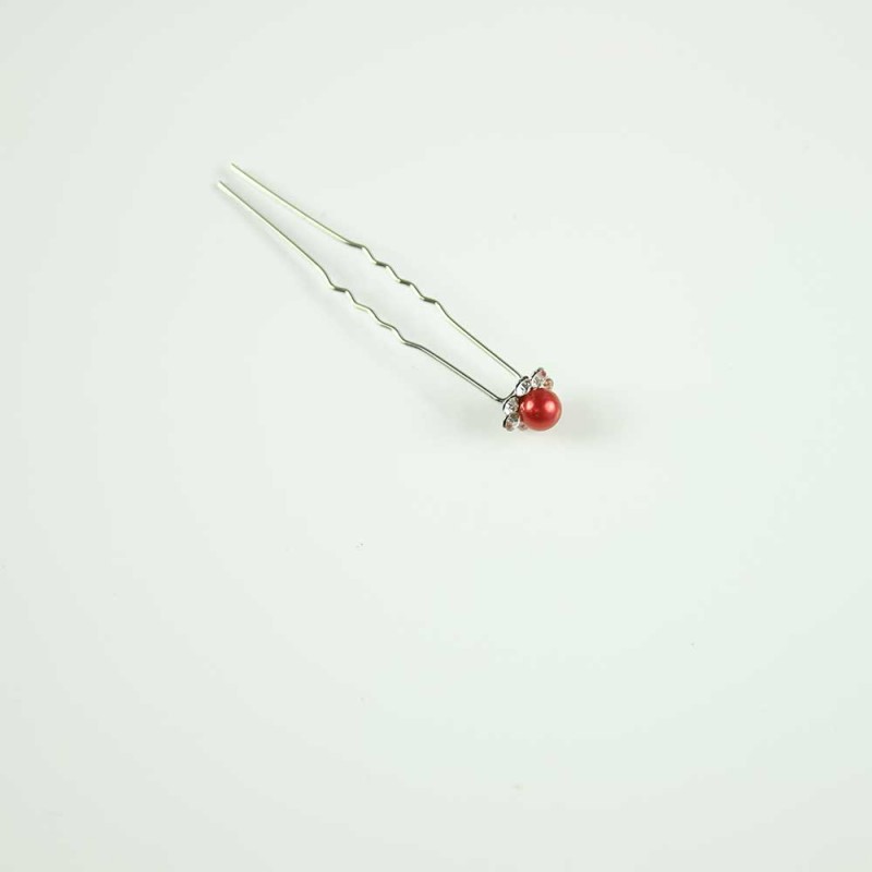 Maroon basic pearl hairpin