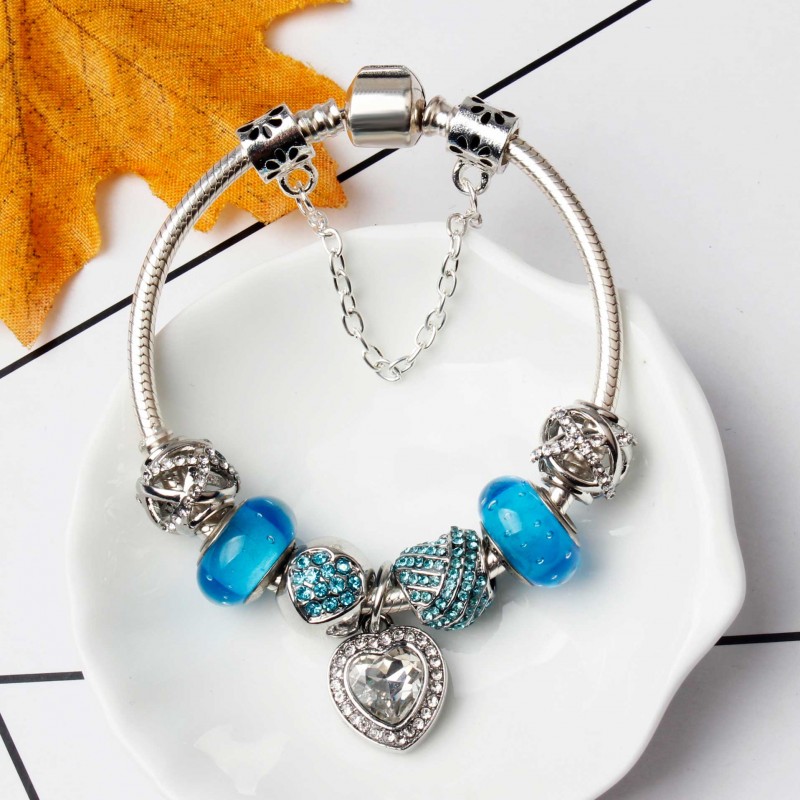 Dainty Blue Hearts Bracelet