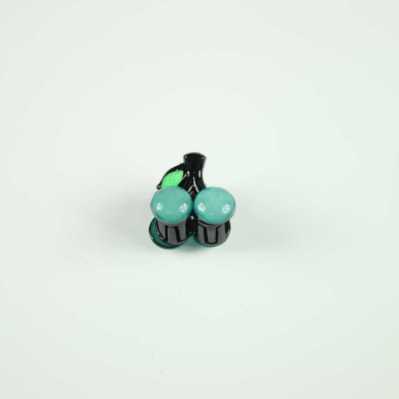 Teal cherry hairclip