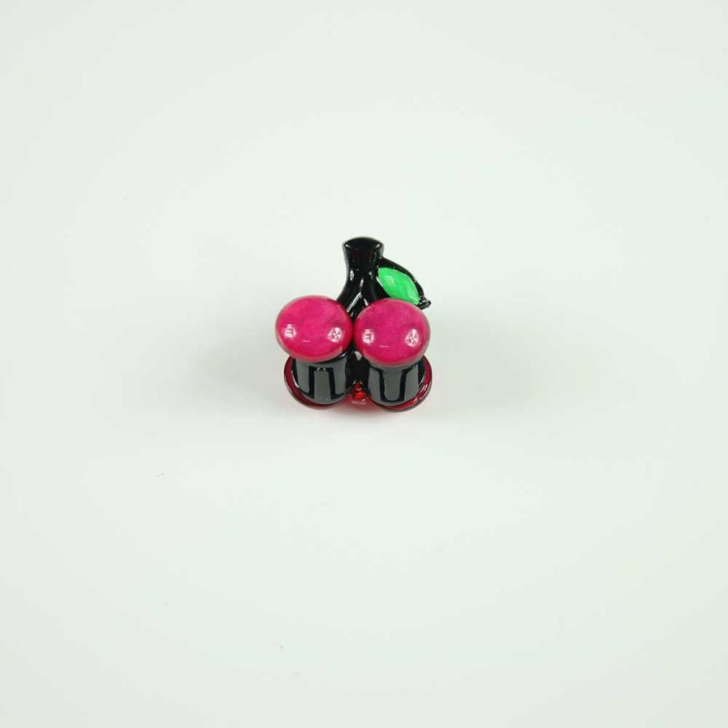 Magenta cherry hairclip