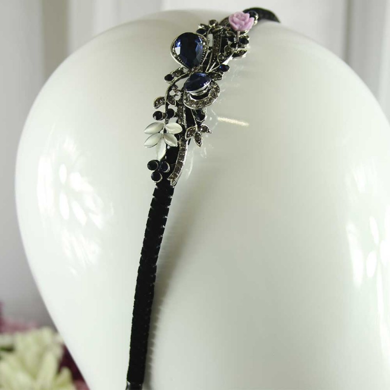 Gardenia Blue Crystal Headband