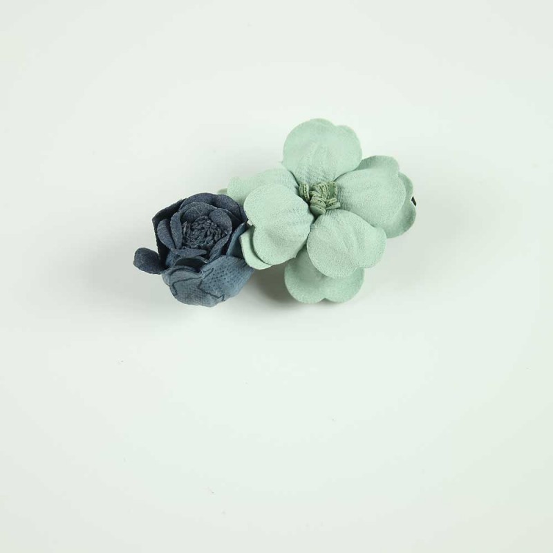 Mint Navy garden hair clip