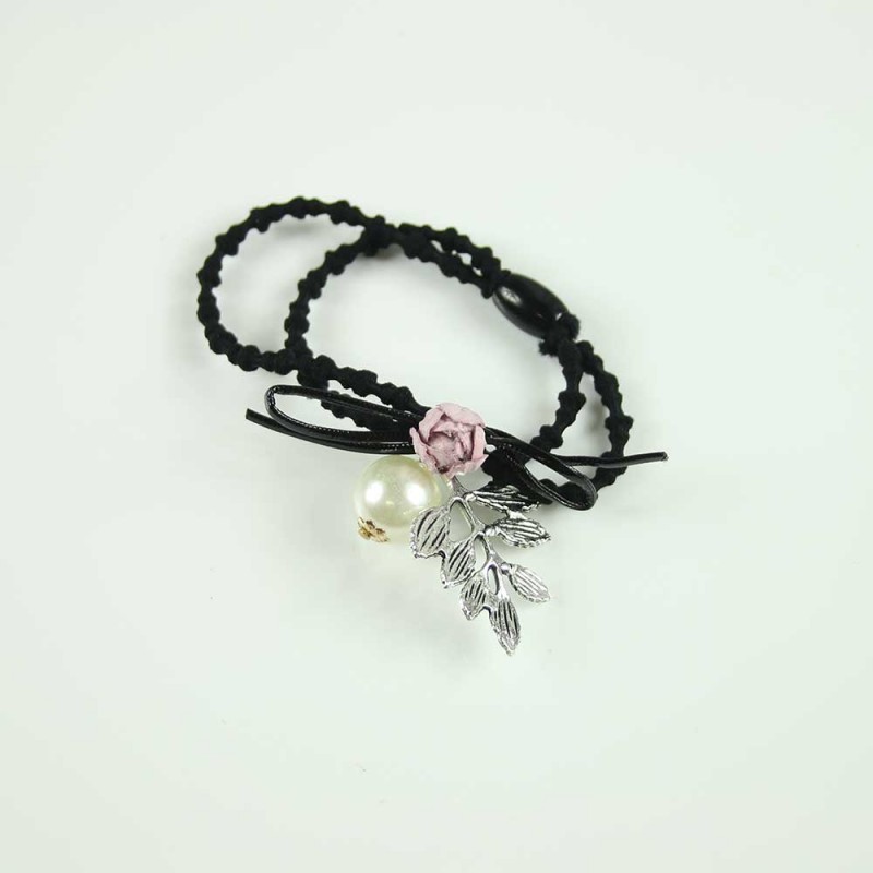 Pink pearl foliage hairband