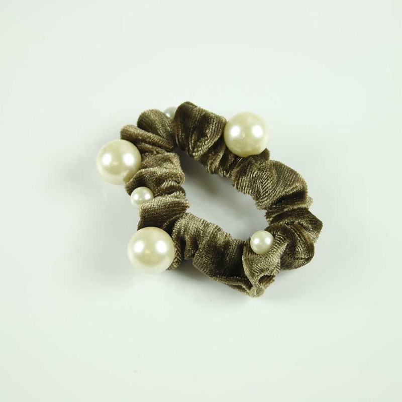 Bronze Pearl Scrunchy