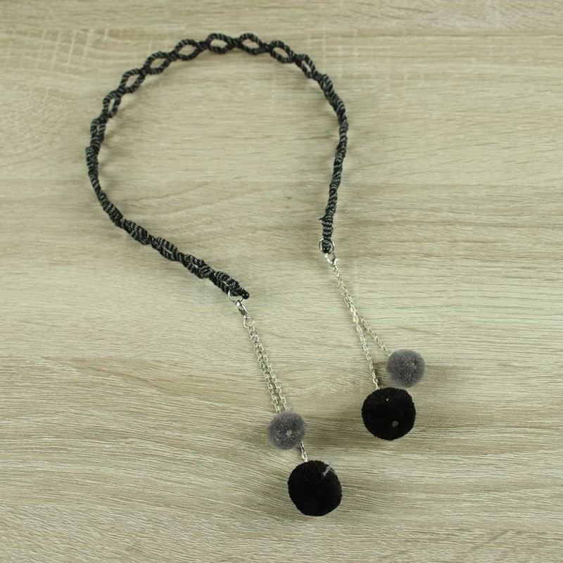 Black pompom headbands