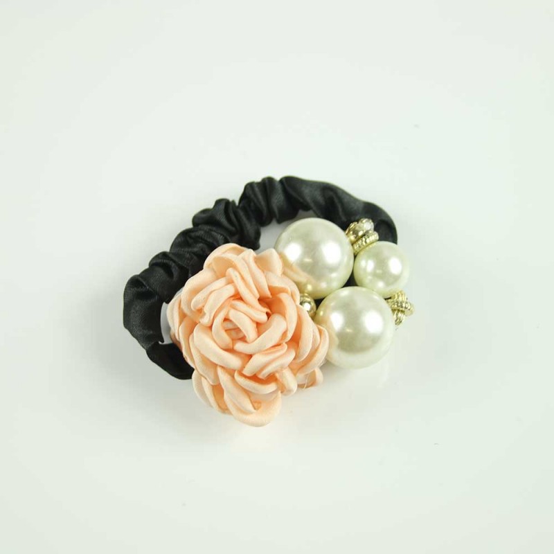 Peach rose three pearl hairband