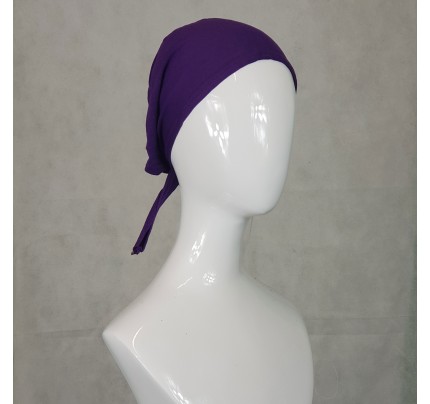 Plum Tie Back Hijab Cap