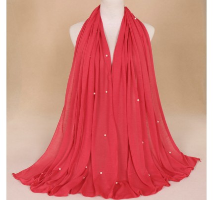 red Jersey Pearl Hijab