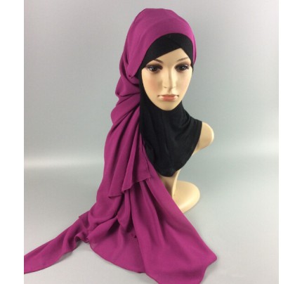 Magenta Soft Chiffon Crepe Hijab 