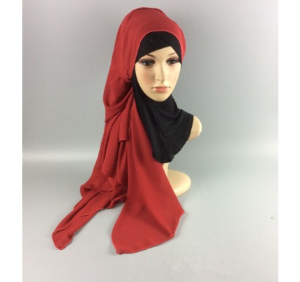 Rust Red Soft Chiffon Crepe Hijab 