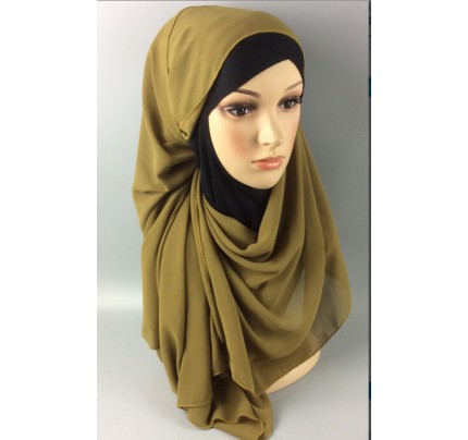 Khaki Soft Chiffon Crepe Hijab 