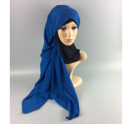 Royal Blue Soft Chiffon Crepe Hijab 