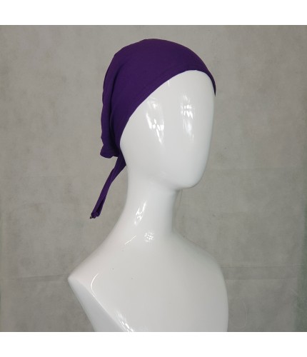 Plum Tie Back Hijab Cap