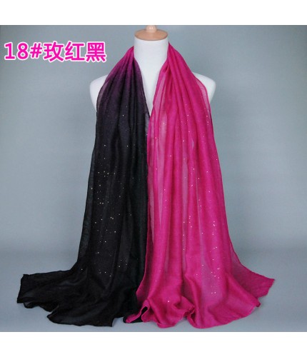 Rose Red - Black Dual Ombre Viscose Hijab