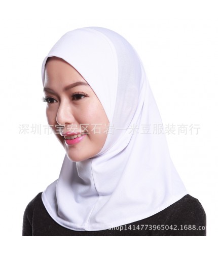 White 43cm Mini One piece Base Ready Hijab 