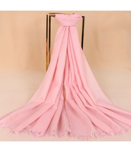 Pink Gold Thread Cotton Hijab