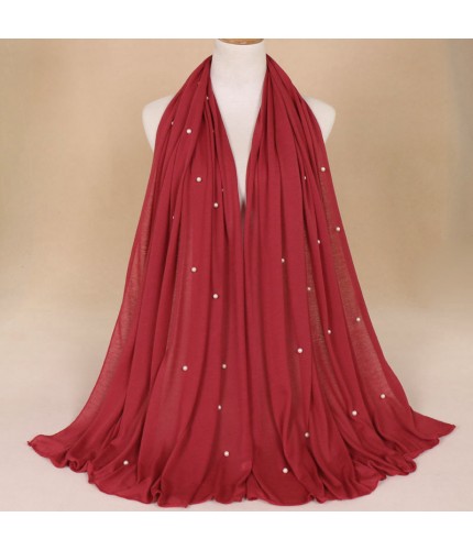 wine red Jersey Pearl Hijab