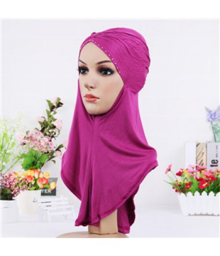 Magenta Pinched Full Hijab Underscarf 