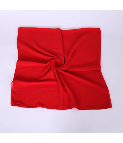 Bright Red Pearl Chiffon Square Hijab