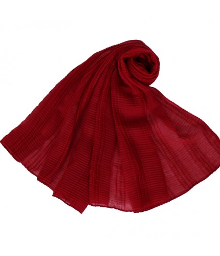 wine red Cotton Ridge Crinkle Hijab