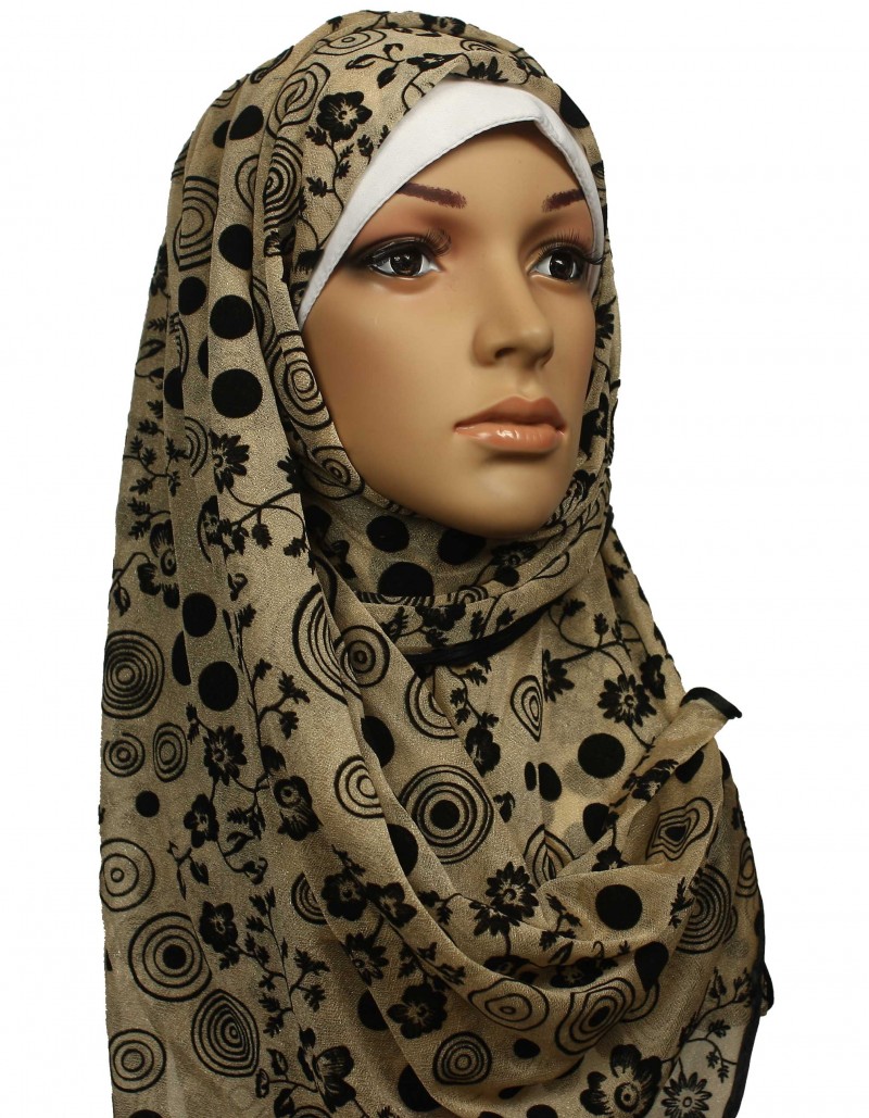 Velvet Floral Beige